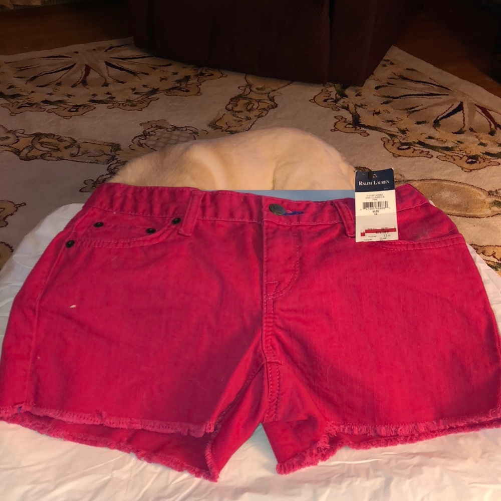 Ralph Lauren Girls Denim pink shorts